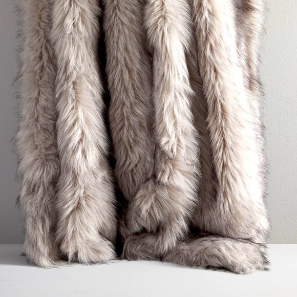 West Elm Faux Fur Brushed Tips Throw
